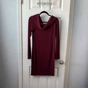 Express Red Cowl Neck Bodycon Dress for Cocktail